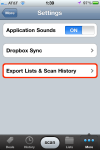 Export item lists and scan history.